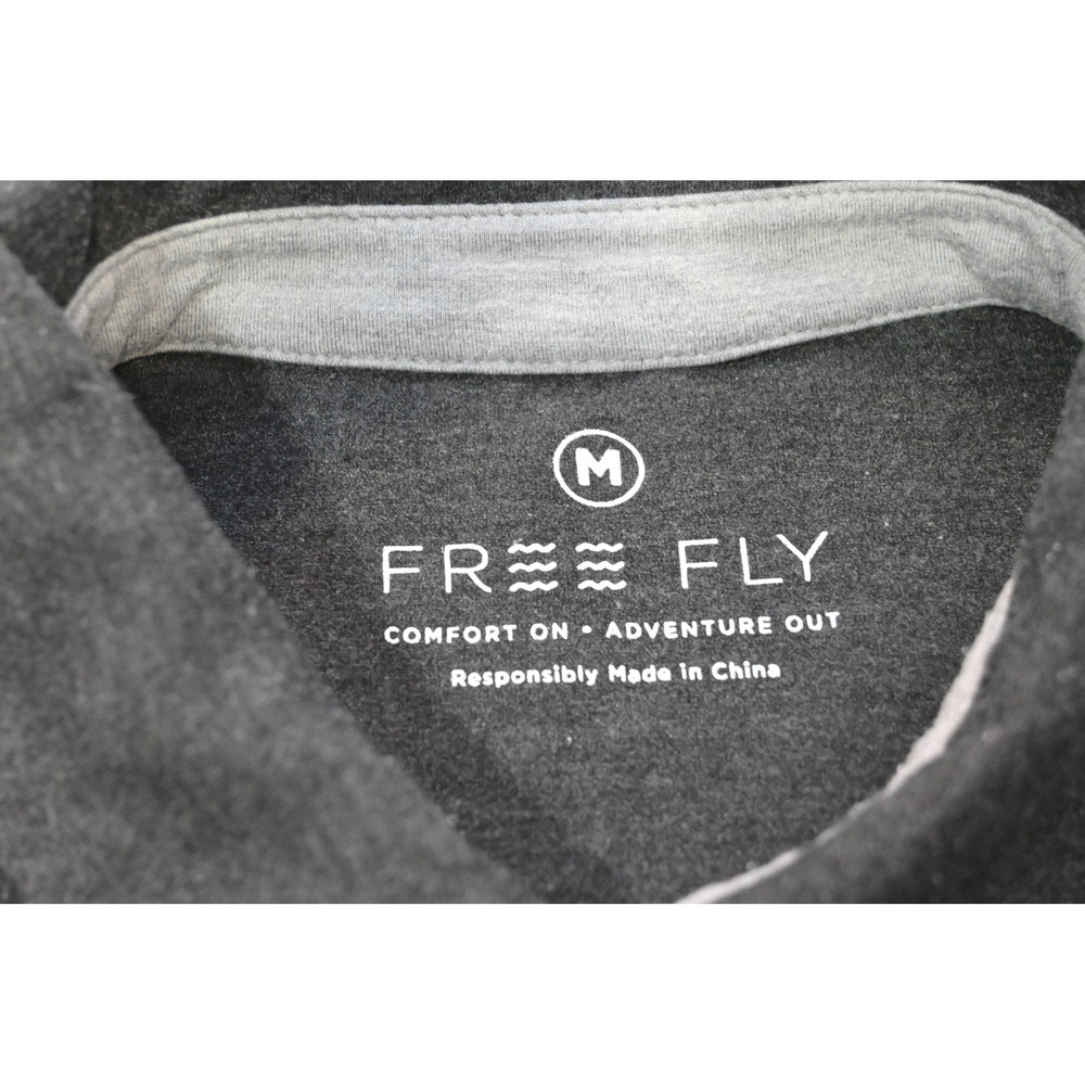 Free Fly Polo Shirt Mens Size Medium Charcoal Grey Bamboo Blend Stretch EUC - Picture 6 of 10